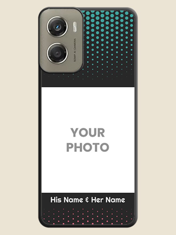 Custom Faded Dots with Grunge Photo Frame and Text On Space Black Custom Soft Matte Mobile Back Cover - Motorola Moto G06 Power - alternate view