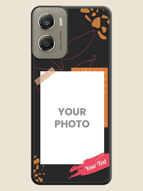 Custom Orange Photo Frame On Space Black Custom Soft Matte Mobile Back Cover - Motorola Moto G06 Power - alternate view
