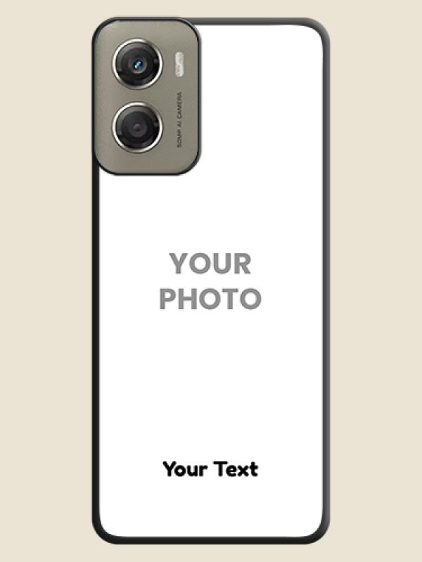 Custom Full Single Pic Upload With Text On Space Black Custom Soft Matte Mobile Back Cover - Motorola Moto G06 Power - alternate view