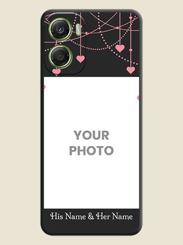 Custom Pink Love Hangings with Text On Space Black Custom Soft Matte Mobile Back Cover - Motorola Moto G06 - alternate view