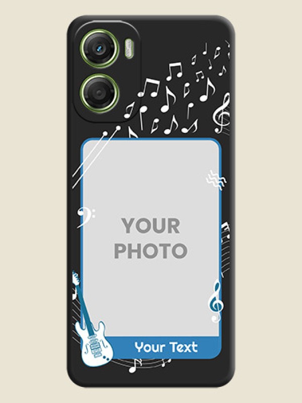 Custom Musical Theme Design with Text on Photo On Space Black Custom Soft Matte Mobile Back Cover - Motorola Moto G06 - alternate view