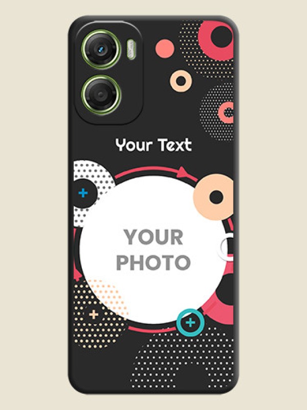 Custom Multicoloured Round Image On Space Black Custom Soft Matte Mobile Back Cover - Motorola Moto G06 - alternate view