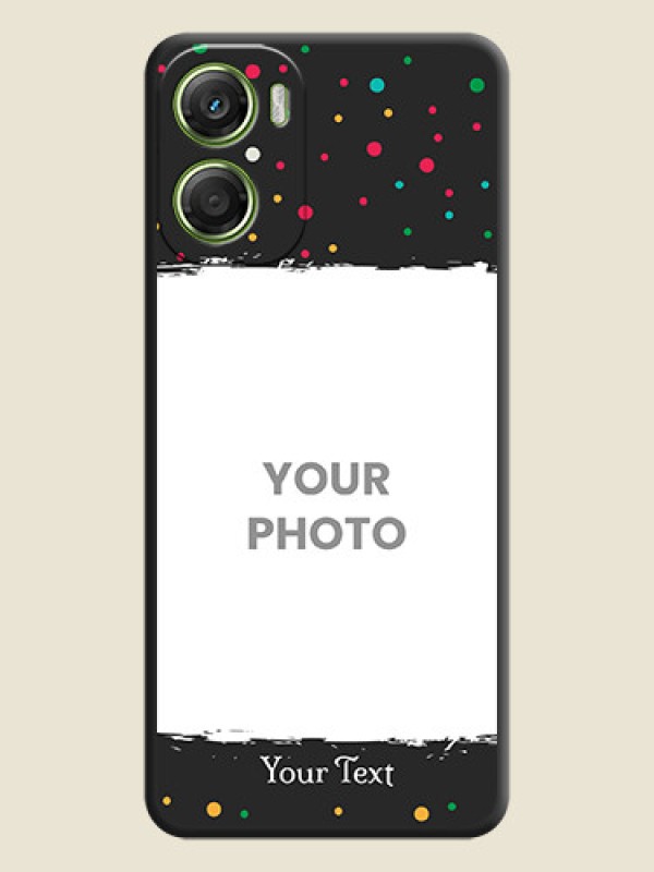 Custom Multicolor Dotted Pattern with Text On Space Black Custom Soft Matte Mobile Back Cover - Motorola Moto G06 - alternate view