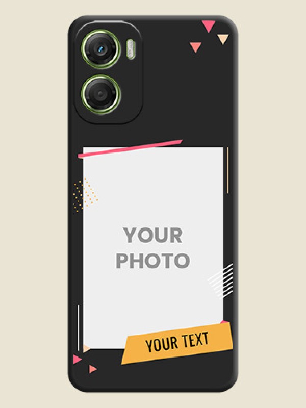 Custom Photo Frame with Triangle Small Dots on Photo On Space Black Custom Soft Matte Mobile Back Cover - Motorola Moto G06 - alternate view