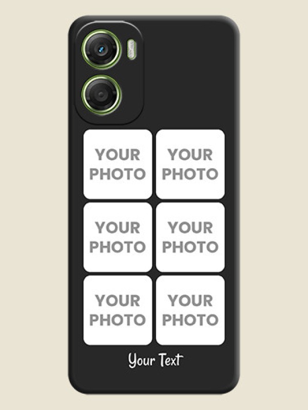 Custom Floral Art with 6 Image Holder on Photo On Space Black Custom Soft Matte Mobile Back Cover - Motorola Moto G06 - alternate view