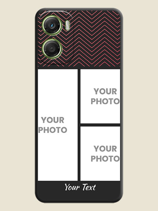 Custom Wave Pattern with 3 Image Holder On Space Black Custom Soft Matte Mobile Back Cover - Motorola Moto G06 - alternate view