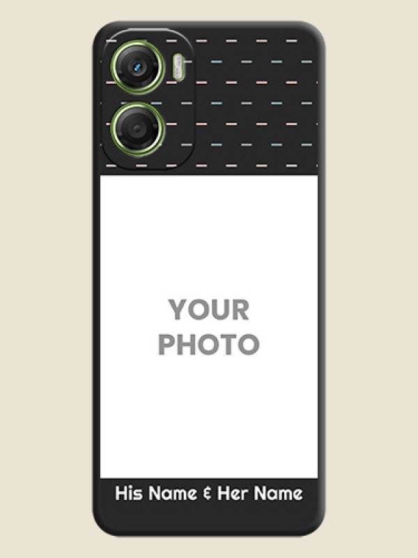 Custom Line Pattern Design with Text On Space Black Custom Soft Matte Mobile Back Cover - Motorola Moto G06 - alternate view