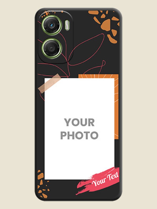 Custom Orange Photo Frame On Space Black Custom Soft Matte Mobile Back Cover - Motorola Moto G06 - alternate view