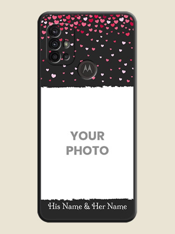 Custom Fall in Love with Your Partner  on Photo on Space Black Soft Matte Phone Cover - Moto G10 Power - alternate view