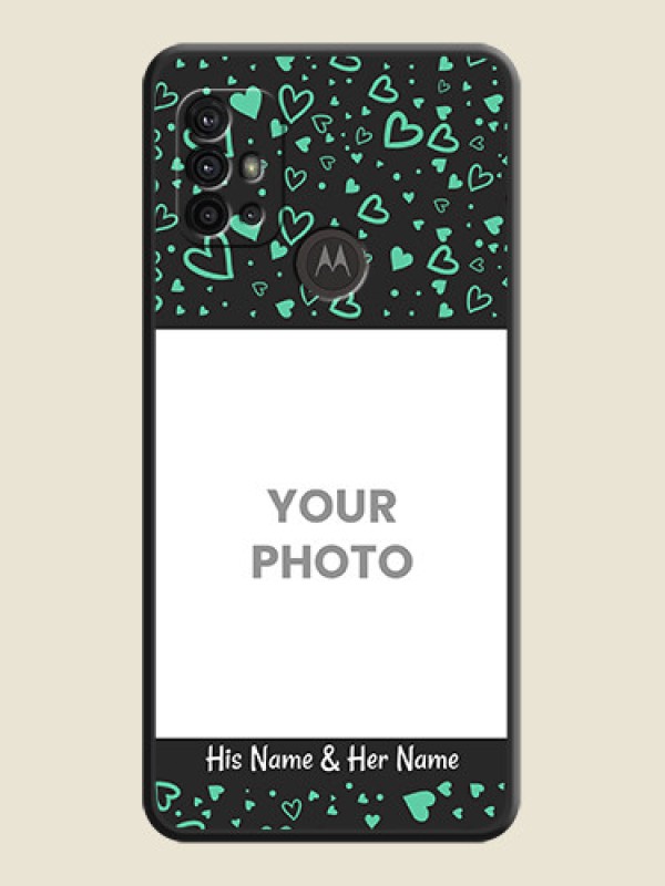 Custom Sea Green Indefinite Love Pattern on Photo on Space Black Soft Matte Mobile Cover - Moto G10 Power - alternate view