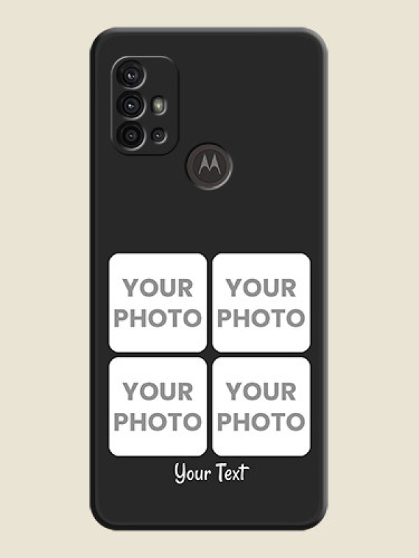 Custom Floral Art with 6 Image Holder on Photo on Space Black Soft Matte Mobile Case - Moto G10 Power - alternate view