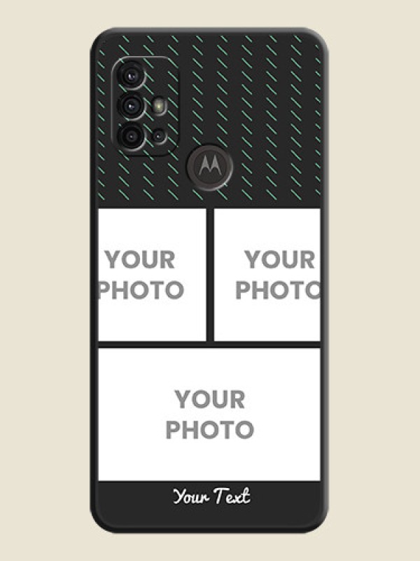Custom Cross Dotted Pattern with 2 Image Holder  on Personalised Space Black Soft Matte Cases - Moto G10 Power - alternate view