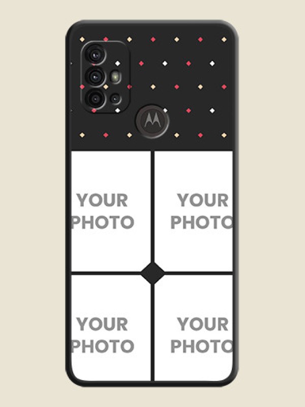 Custom Multicolor Dotted Pattern with 4 Image Holder on Space Black Custom Soft Matte Phone Cases - Moto G10 Power - alternate view