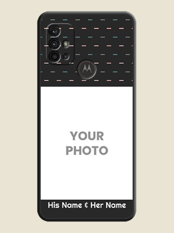 Custom Line Pattern Design with Text on Space Black Custom Soft Matte Phone Back Cover - Moto G10 Power - alternate view