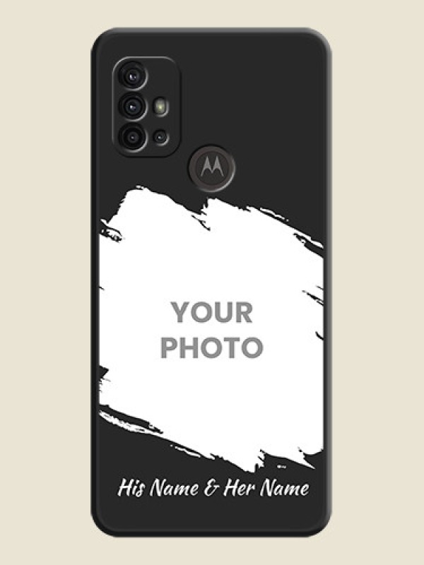 Custom Grunge Brush Strokes on Photo on Space Black Soft Matte Back Cover - Moto G10 Power - alternate view