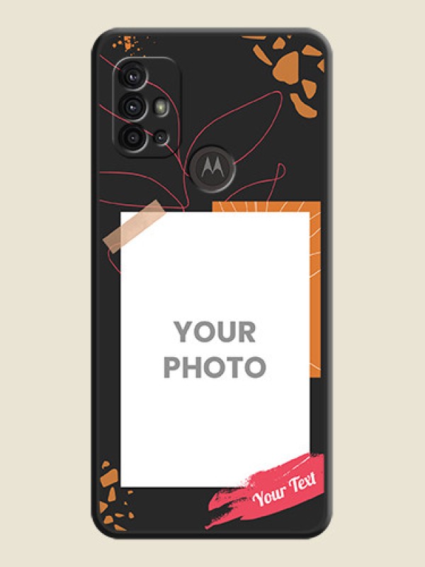 Custom Orange Photo Frame on Space Black Custom Soft Matte Phone Back Cover - Moto G10 Power - alternate view