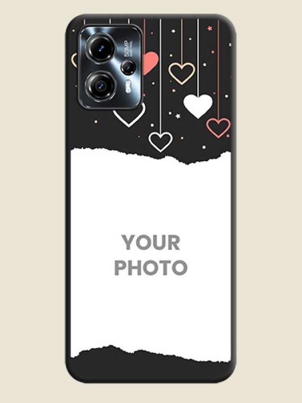 Custom Love Hangings with Splash Wave Picture on Space Black Custom Soft Matte Phone Back Cover - Moto G13 - alternate view