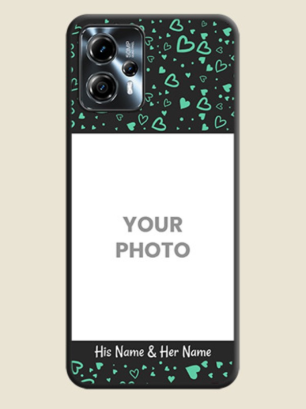 Custom Sea Green Indefinite Love Pattern on Photo on Space Black Soft Matte Mobile Cover - Moto G13 - alternate view