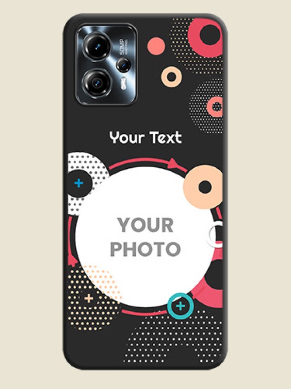 Custom Multicoloured Round Image on Personalised Space Black Soft Matte Cases - Moto G13 - alternate view