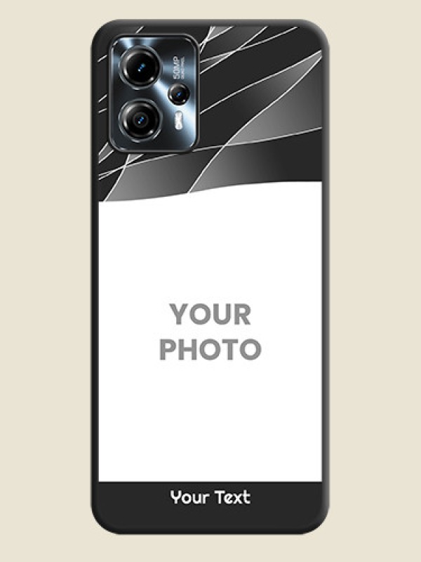 Custom Mixed Wave Lines on Photo on Space Black Soft Matte Mobile Cover - Moto G13 - alternate view