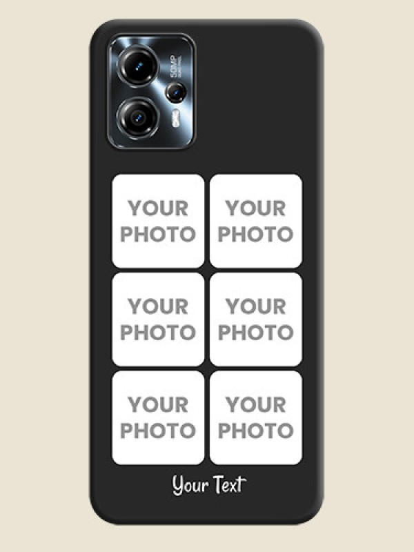 Custom Floral Art with 6 Image Holder on Photo on Space Black Soft Matte Mobile Case - Moto G13 - alternate view