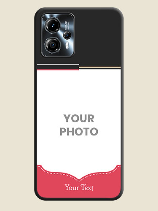Custom Classic Plain Design with Name on Photo on Space Black Soft Matte Phone Cover - Moto G13 - alternate view