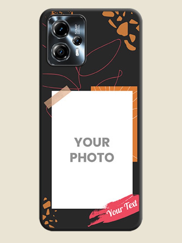 Custom Orange Photo Frame on Space Black Custom Soft Matte Phone Back Cover - Moto G13 - alternate view