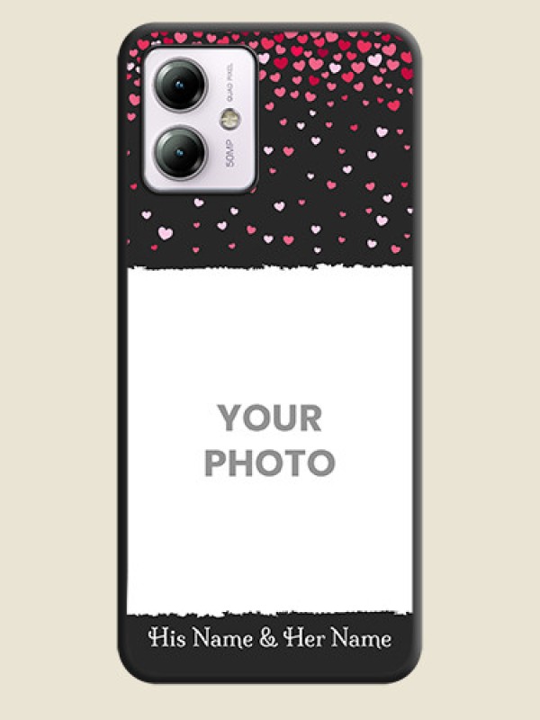 Custom Fall in Love with Your Partner - Photo on Space Black Soft Matte Phone Cover - Moto G14 - alternate view