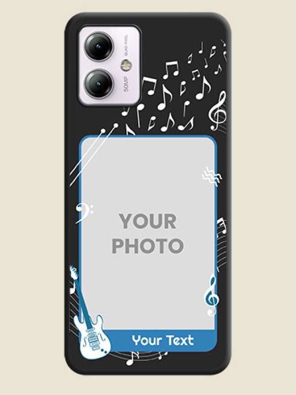 Custom Musical Theme Design with Text - Photo on Space Black Soft Matte Mobile Case - Moto G14 - alternate view