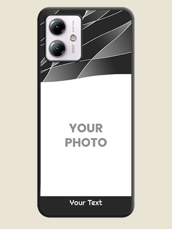 Custom Mixed Wave Lines - Photo on Space Black Soft Matte Mobile Cover - Moto G14 - alternate view