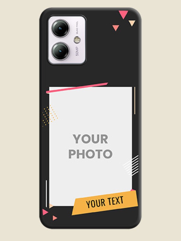 Custom Photo Frame with Triangle Small Dots - Photo on Space Black Soft Matte Back Cover - Moto G14 - alternate view