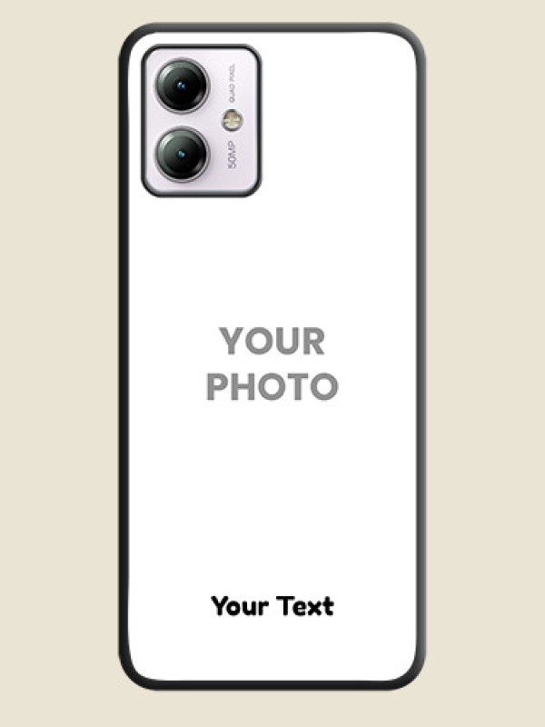 Custom Full Single Pic Upload With Text On Space Black Personalized Soft Matte Phone Covers - Moto G14 - alternate view