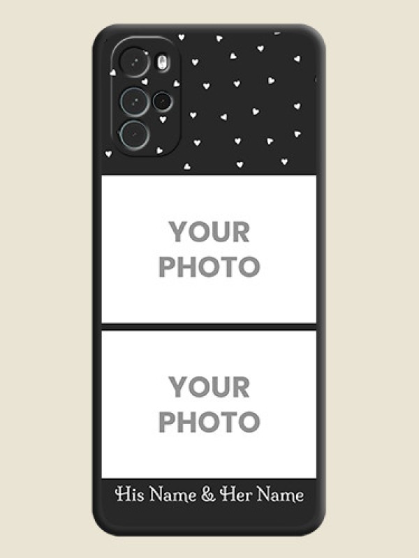 Custom Miniature Love Symbols with Name on Space Black Custom Soft Matte Back Cover - Moto G22 - alternate view