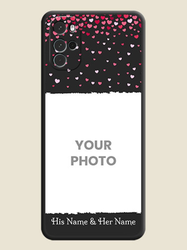 Custom Fall in Love with Your Partner  on Photo on Space Black Soft Matte Phone Cover - Moto G22 - alternate view