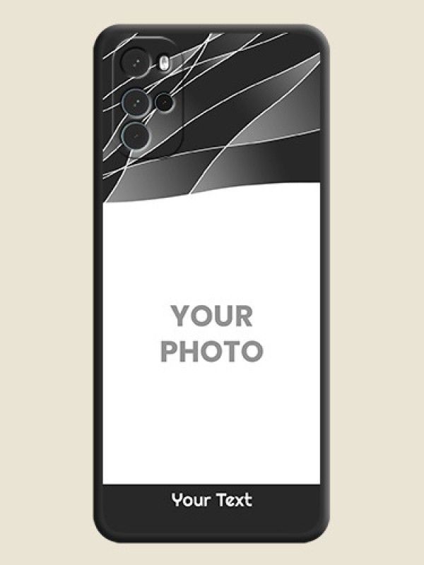 Custom Mixed Wave Lines on Photo on Space Black Soft Matte Mobile Cover - Moto G22 - alternate view