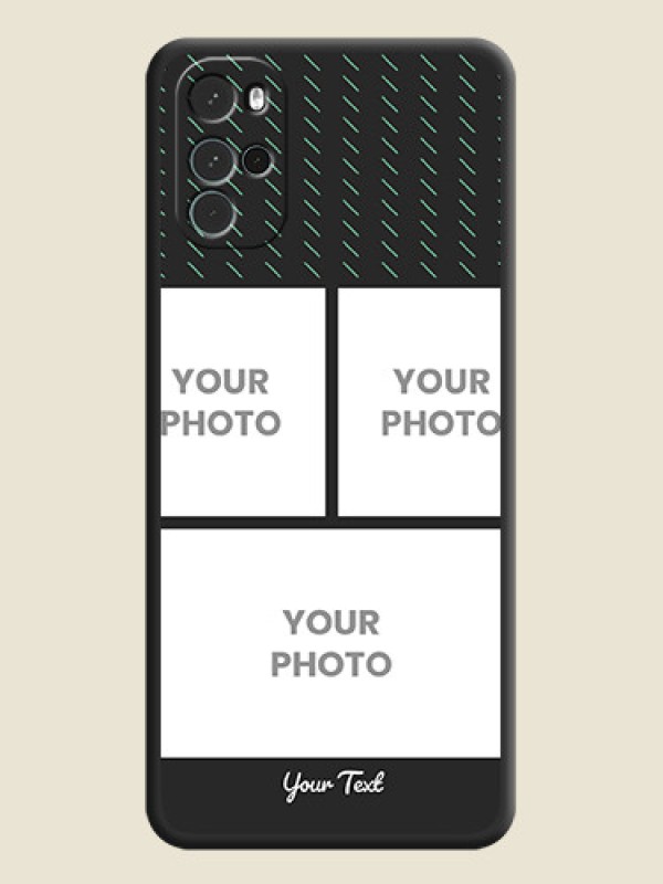 Custom Cross Dotted Pattern with 2 Image Holder  on Personalised Space Black Soft Matte Cases - Moto G22 - alternate view