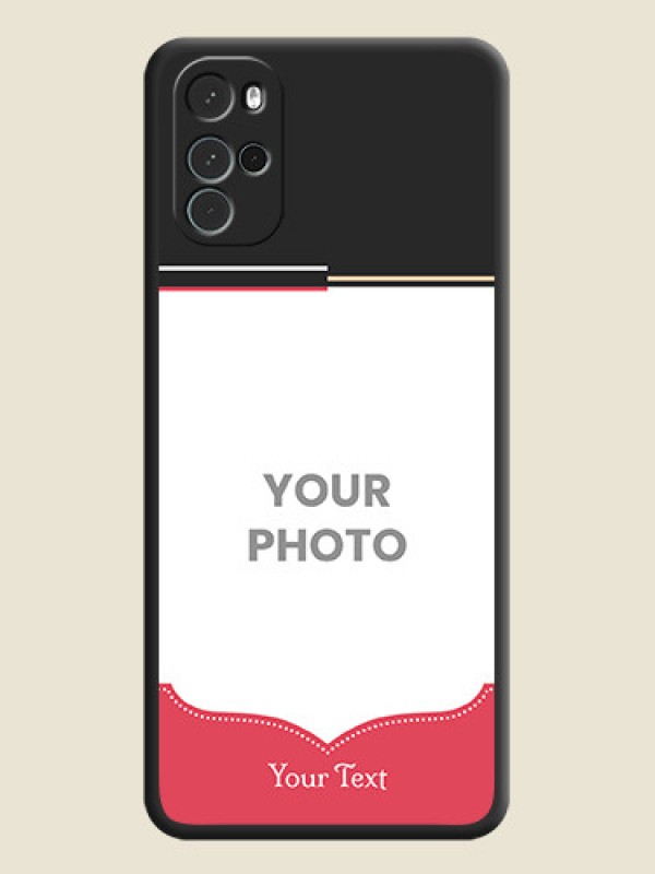 Custom Classic Plain Design with Name on Photo on Space Black Soft Matte Phone Cover - Moto G22 - alternate view