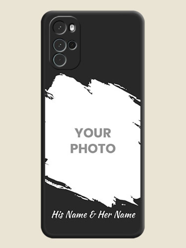 Custom Grunge Brush Strokes on Photo on Space Black Soft Matte Back Cover - Moto G22 - alternate view