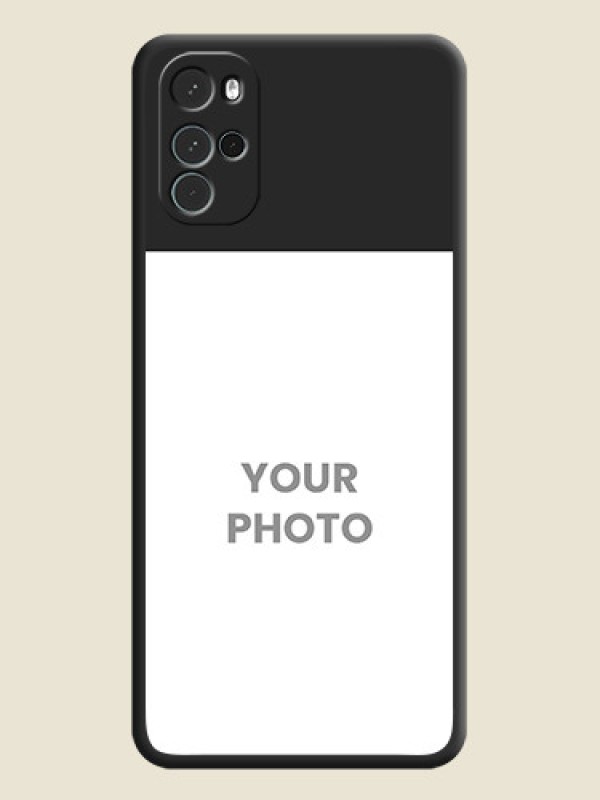 Custom Image Upload With Space Black Color On Custom Soft Matte Mobile Back Cover - Motorola Moto G22 - alternate view