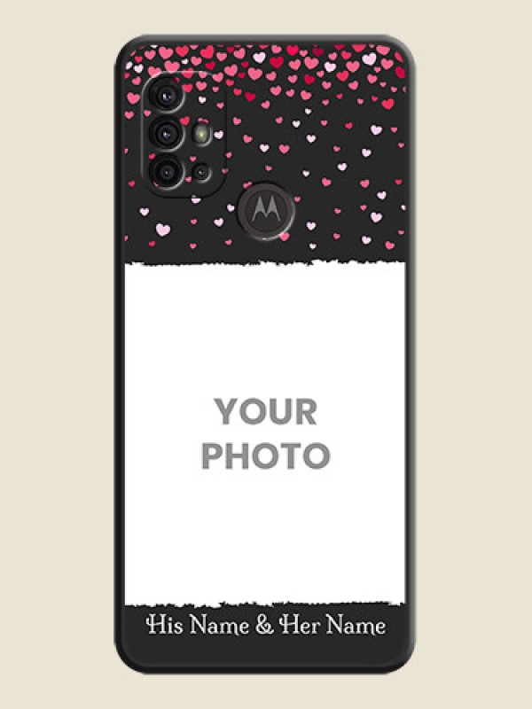 Custom Fall in Love with Your Partner  on Photo on Space Black Soft Matte Phone Cover - Motorola Moto G30 - alternate view