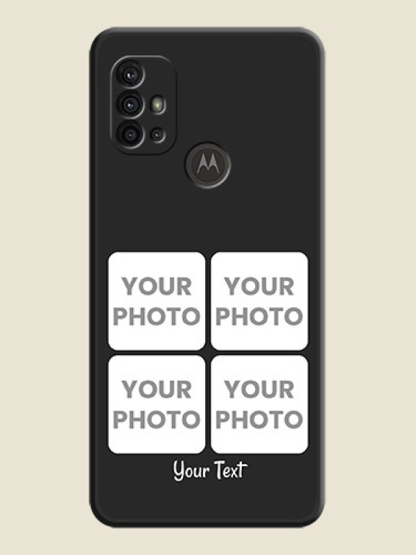 Custom Floral Art with 6 Image Holder on Photo on Space Black Soft Matte Mobile Case - Motorola Moto G30 - alternate view