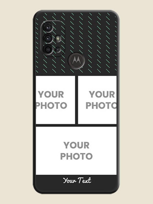Custom Cross Dotted Pattern with 2 Image Holder  on Personalised Space Black Soft Matte Cases - Motorola Moto G30 - alternate view