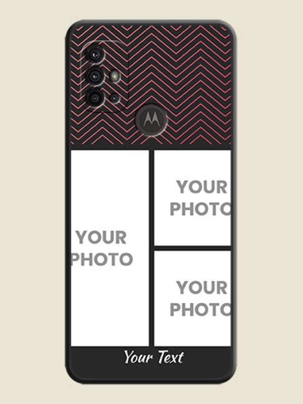 Custom Wave Pattern with 3 Image Holder on Space Black Custom Soft Matte Back Cover - Motorola Moto G30 - alternate view