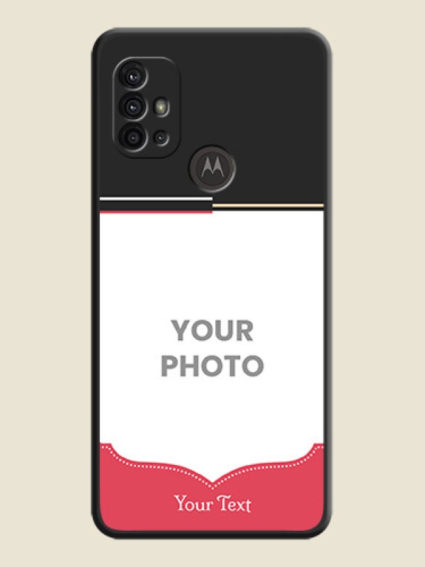 Custom Classic Plain Design with Name on Photo on Space Black Soft Matte Phone Cover - Motorola Moto G30 - alternate view