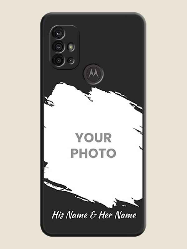 Custom Grunge Brush Strokes on Photo on Space Black Soft Matte Back Cover - Motorola Moto G30 - alternate view