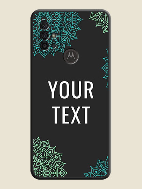 Custom Your Name with Floral Design on Space Black Custom Soft Matte Back Cover - Motorola Moto G30 - alternate view