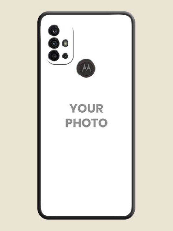 Custom Full Single Pic Upload On Space Black Personalized Soft Matte Phone Covers -Motorola Moto G30 - alternate view