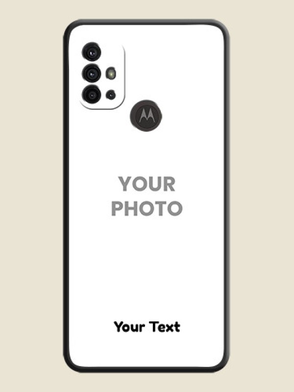 Custom Full Single Pic Upload With Text On Space Black Personalized Soft Matte Phone Covers -Motorola Moto G30 - alternate view