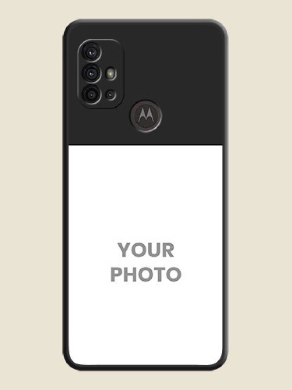 Custom Image Upload With Space Black Color On Custom Soft Matte Mobile Back Cover - Motorola Moto G30 - alternate view