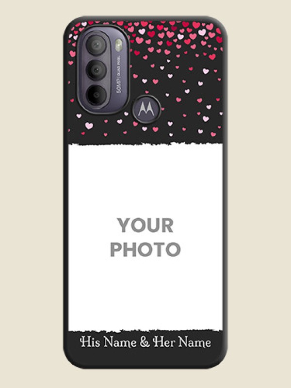 Custom Fall in Love with Your Partner  on Photo on Space Black Soft Matte Phone Cover - Moto G31 - alternate view